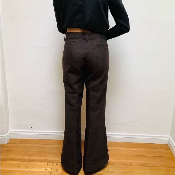 WOMENS TROUSER BROWN TWEED FULL LEG CUFFED HEM 28 EXCELLENT FIT POCKETS LINED - Picture 3 of 11